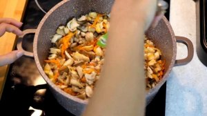 ПЛОВ С ГРИБАМИ. Рис с грибами. Быстро и вкусно. За 30 минут