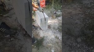 Резка У - блоков из газоблоков Аэрок 600/300/200 цепной пилой. Изготовление У блока за 2 минуты!