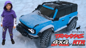 По снегу на RC Ford Bronco Traxxas 4х4. Масштаб машины 1:10