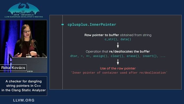 2019 EuroLLVM Developers’ Meeting: R. Kovács “Catch dangling inner pointers with the Clang Static.. смотреть онлайн