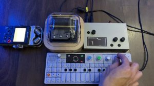 Op-1 tombola sequencer controlling the Murobox