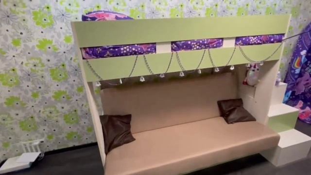 Обзор на двухъярусную кровать с диваном Шагус Ева смотреть онлайн