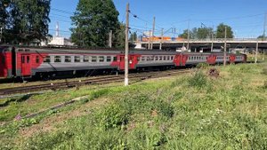 Электрички на станции Пискарёвка/ Trains at Piskaryovka station
