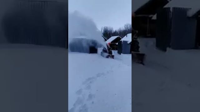 Мотоблочный снегоротор см6 на минитракторе