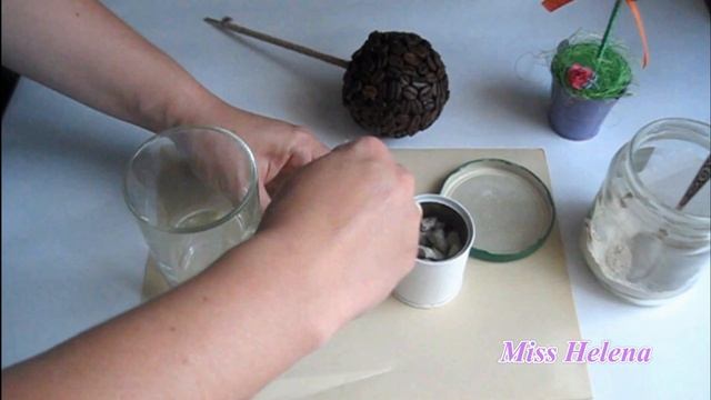 DIY топиарий, кофейное дерево