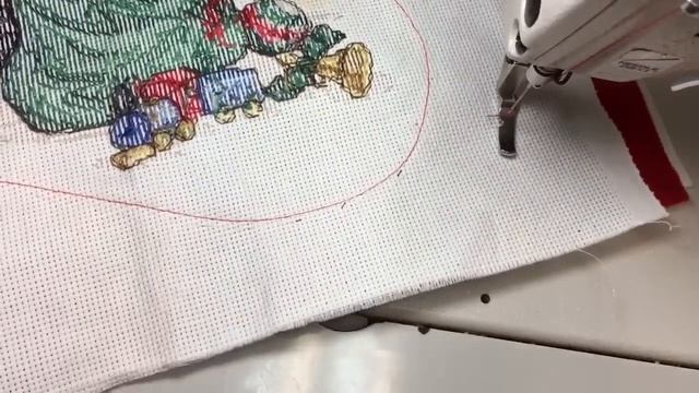 Как сшить новогодний сапожок.Вышивка крестом.Мастер класс. смотреть онлайн