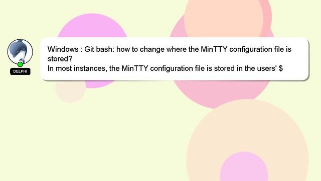 Windows : Git bash: how to change where the MinTTY configuration file is stored? смотреть онлайн