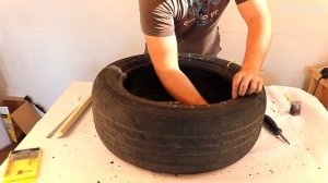 ✅ Как ЛЕГКО сделать стул из старой покрышки своими руками DIY пуфик сиденье поделки из покрышек