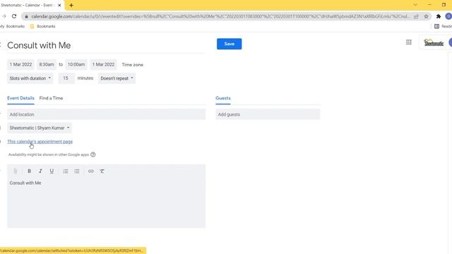 How to use Appointment Slots in Google Calendar| How to create a Appointment Webpage [Hindi] смотреть онлайн