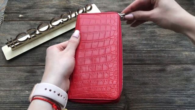 Кошелек из кожи крокодила на одной молнии A0013R4 смотреть онлайн