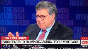 William Barr AG destroys Wolf Blitzer CNN over mail in voting.  Brutal