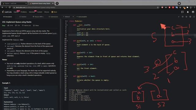 Leetcode 232. Implement Queue using Stacks - Python