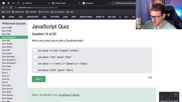 taking a beginner javascript quiz just because...