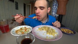 МУКБАНГ АСМР КАРТОШКА ФРИ / КАША ПШЕННАЯ / ЯЙЦО ВАРЕНОЕ / СОЕВЫЙ СОУС/ ПП/ EATING ASMR Mukbang #612