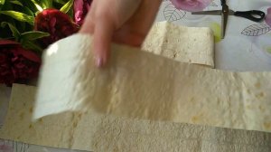 Конвертики из лаваша с творогом и укропом.