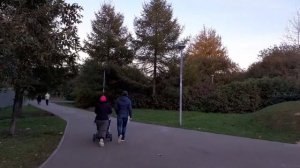 Москва 4068 Ангарская улица, парк Ангарские пруды осень вечер