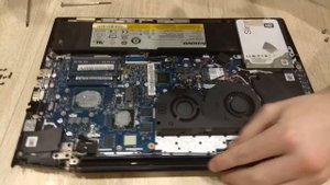 Разборка ноутбука Lenovo Y50-70, чистка и замена термопасты