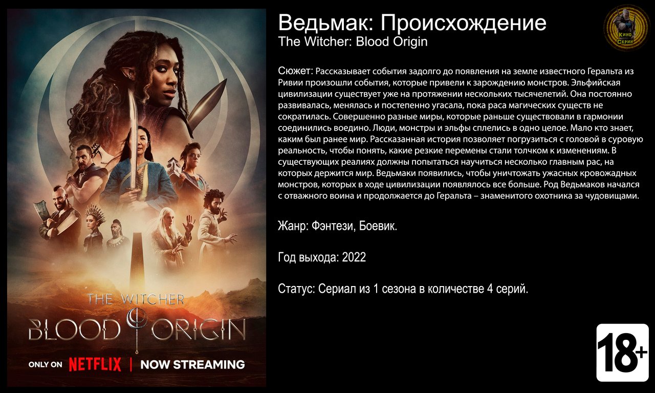 Ведьмак: Происхождение - трейлер 2022 4k
