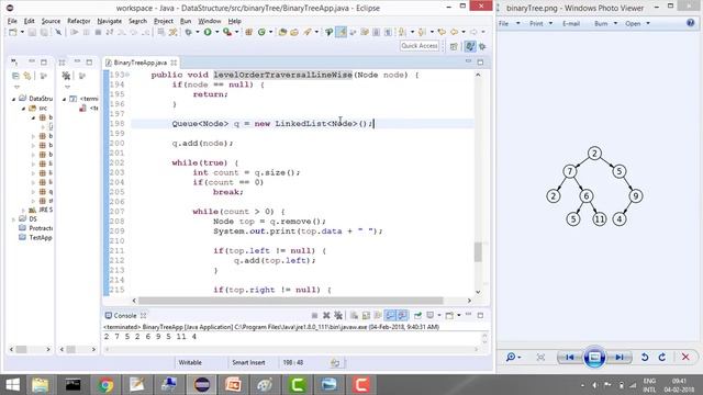 Binary Tree in Java - 13: Level Order Traversal Line by Line Without Recursion (Using Single Queue)