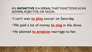 Verbals - Participles - Gerunds - Infinitives