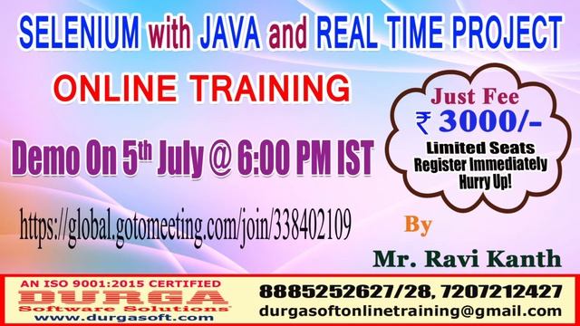 SELENIUM with JAVA and REAL TIME PROJECT Online Training смотреть онлайн