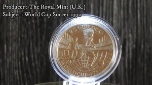 ⚽🏆Silver 25 Guilders 1990 Proof - Suriname. Ruud Gullit, World Cup Soccer 1990 🏆⚽