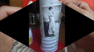 Винтажная ваза из банки для чипсов (декупаж, состаривание, эффект "сухой кисти" и др. техники).