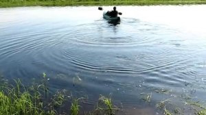 На байдарке.