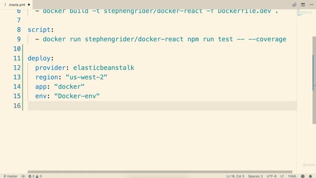 Docker and Kubernetes || Part 82 || Travis Config for Deployment