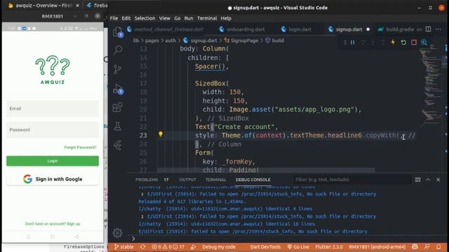 Awquiz + Authentication + Firebase + Flutter 2.5.0  | Flutter Quiz App | S2