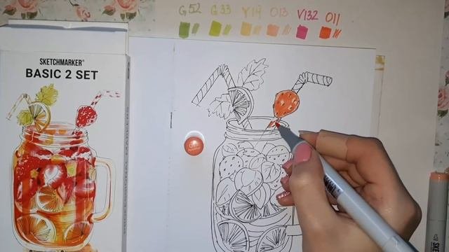 как нарисовать стакан с лимонадом? обзор  маркеров Sketchmarker Basic 2 Set.