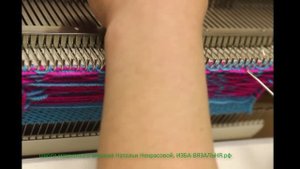 Вязание жаккардового узора без протяжек  на одной фонтуре вязальной машины