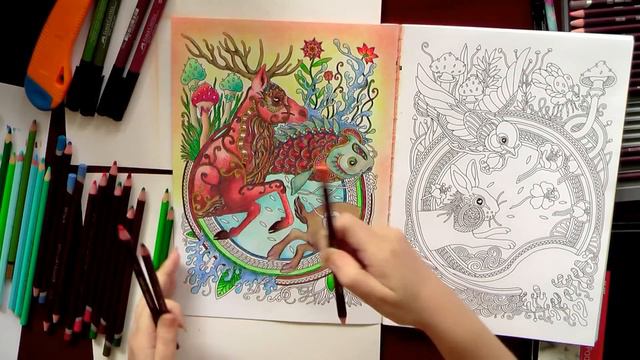 Speed Coloring 'Ветер уносит цветы' Олень и осетр Часть2 /"The wind carries flowers away" смотреть онлайн