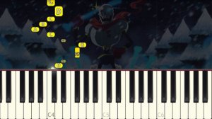 Undertale OST - Bonetrousle - VERY EASY Piano tutorial