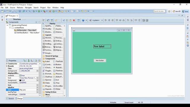 Java Swing Tutorial 4 : Properties of components смотреть онлайн