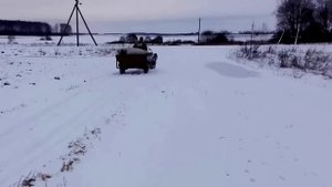 Зимой за сеном на мотоблоке с большими колесами