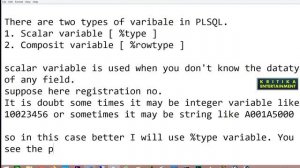 variable in PLSQL | PLSQL tutorials | PLSQL tutorials for beginners | rowtype | what is PLSQL