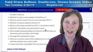 Paid Share Button Plugins, Dashicon Updates, Green Screen Effects - Tips Tuesday 2/26/19