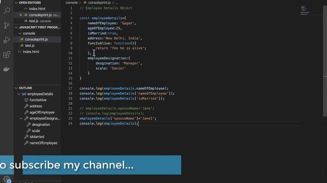 22. Difference between dot and bracket notations | JavaScript tutorial for beginners.