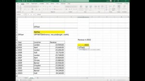 How to use Offset Function in Excel