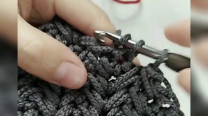 Все ищут такой узор. Вязание из шнура крючком.Узор для корзинки.
