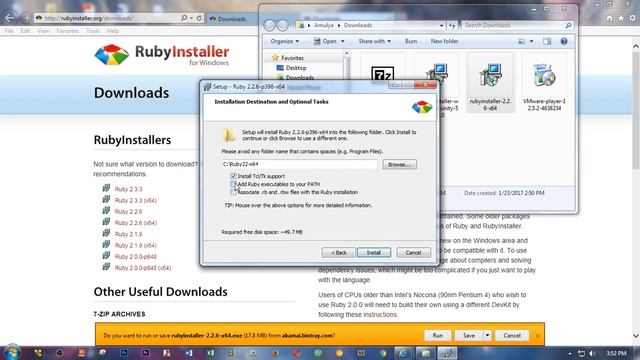 How to install Ruby on windows 7, 8, 10 смотреть онлайн