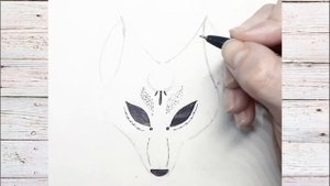 як  легко намалювати лисицю/ как нарисовать лису/ маска лисы/ китайский стиль /поэтапно