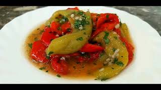 Маринованный перец. Закуска из перца с чесноком. Маринованный перец на зиму.