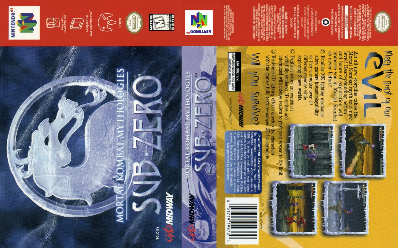 Sega Mega Drive 2 (Smd) 16-bit Mortal Kombat 5 Sub Zero Long Play