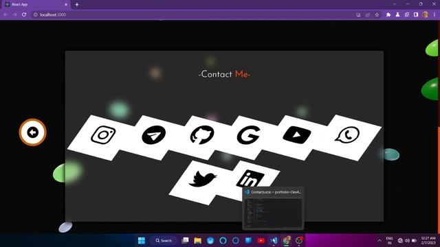 React Portfolio Website Tutorial From Scratch???- Dynamic hover contacts information page | PART- смотреть онлайн