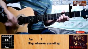 Wherever you will go - The Calling Guitar Tutorial Easy Chords with Capo