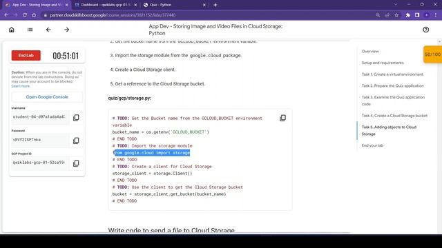 App Dev - Storing Image and Video Files in Cloud Storage: Python Qwiklab