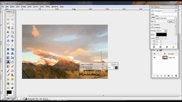 Gimp Crop Resize Add text and Contrast