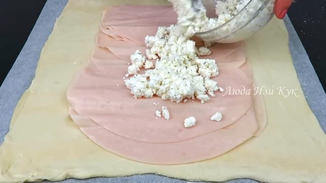 ?Вкусный ПИРОГ С ГРИБАМИ, закусочный пирог, Люда Изи Кук, новогодний стол, закуска c Ветчиной